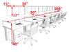 6 Person Modern  Metal Leg Office Workstation Desk Set, #OT-SUL-SPM99