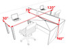 2 Person Modern  Metal Leg Office Workstation Desk Set, #OT-SUL-SPM101