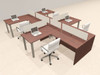 4 Person Modern  Metal Leg Office Workstation Desk Set, #OT-SUL-SPM107