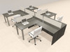 4 Person Modern  Metal Leg Office Workstation Desk Set, #OT-SUL-SPM110