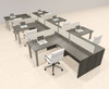 6 Person Modern  Metal Leg Office Workstation Desk Set, #OT-SUL-SPM115