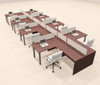 8 Person Modern  Metal Leg Office Workstation Desk Set, #OT-SUL-SPM117