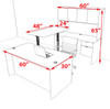 5pcs U Shaped 60"w X 102"d Modern Executive Office Desk, #OT-SUS-UH17