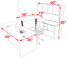 5pcs U Shaped 60"w X 102"d Modern Executive Office Desk, #OT-SUS-UH26