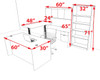 6pcs U Shaped 60"w X 102"d Modern Executive Office Desk, #OT-SUS-UH64