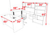 7pcs U Shaped 60"w X 102"d Modern Executive Office Desk, #OT-SUS-UH107
