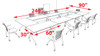 9pcs O Shape 20' Feet Nesting Training / Conference Table, #OT-SUL-T36-B