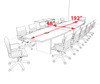 Modern Boat Shaped 16' Feet Conference Table, #OF-CON-C147