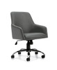 Low Luxhide Black Mock Leather Cushion Office Chair, #OT-046