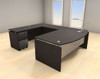 4pc U Shape Modern Contemporary Executive Office Desk Set, #AL-SED-U3