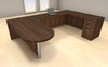 4pc U Shape Modern Executive Office Desk Set, #CH-AMB-U6