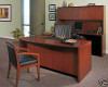 5pcs U-Shaped All Wood Executive Office Desk Set, Leota