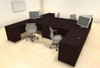 Four Persons Modern Executive Office Workstation Desk Set, #CH-AMB-F22