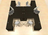 Four Persons Modern Executive Office Workstation Desk Set, #CH-AMB-F22