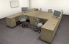 Four Persons Modern Executive Office Workstation Desk Set, #CH-AMB-F25