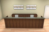 2pc 12' Feet Modern Glass Counter Reception Desk Set, #CH-AMB-R11