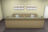 2pc 12' Feet Modern Glass Counter Reception Desk Set, #CH-AMB-R12