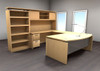 6pc U Shape Modern Contemporary Executive Office Desk Set, #AL-SED-U6
