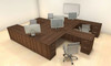 Four Persons Modern Executive Office Workstation Desk Set, #CH-AMB-F9
