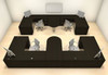 Four Persons Modern Executive Office Workstation Desk Set, #CH-AMB-S63