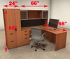 5pc L Shaped Modern Contemporary Executive Office Desk Set, #OF-CON-L30