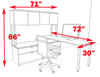 3pc L Shaped Modern Contemporary Executive Office Desk Set, #OF-CON-L42