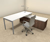 2pc L Shaped Modern Contemporary Executive Office Desk Set, #OF-CON-L54