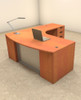 3pc L Shaped Modern Contemporary Executive Office Desk Set, #OF-CON-L56