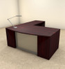 3pc L Shaped Modern Contemporary Executive Office Desk Set, #OF-CON-L63