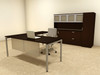 5pc L Shaped Modern Contemporary Executive Office Desk Set, #OF-CON-L80