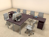 Two Persons Modern Executive Office Workstation Desk Set, #OF-CON-S13