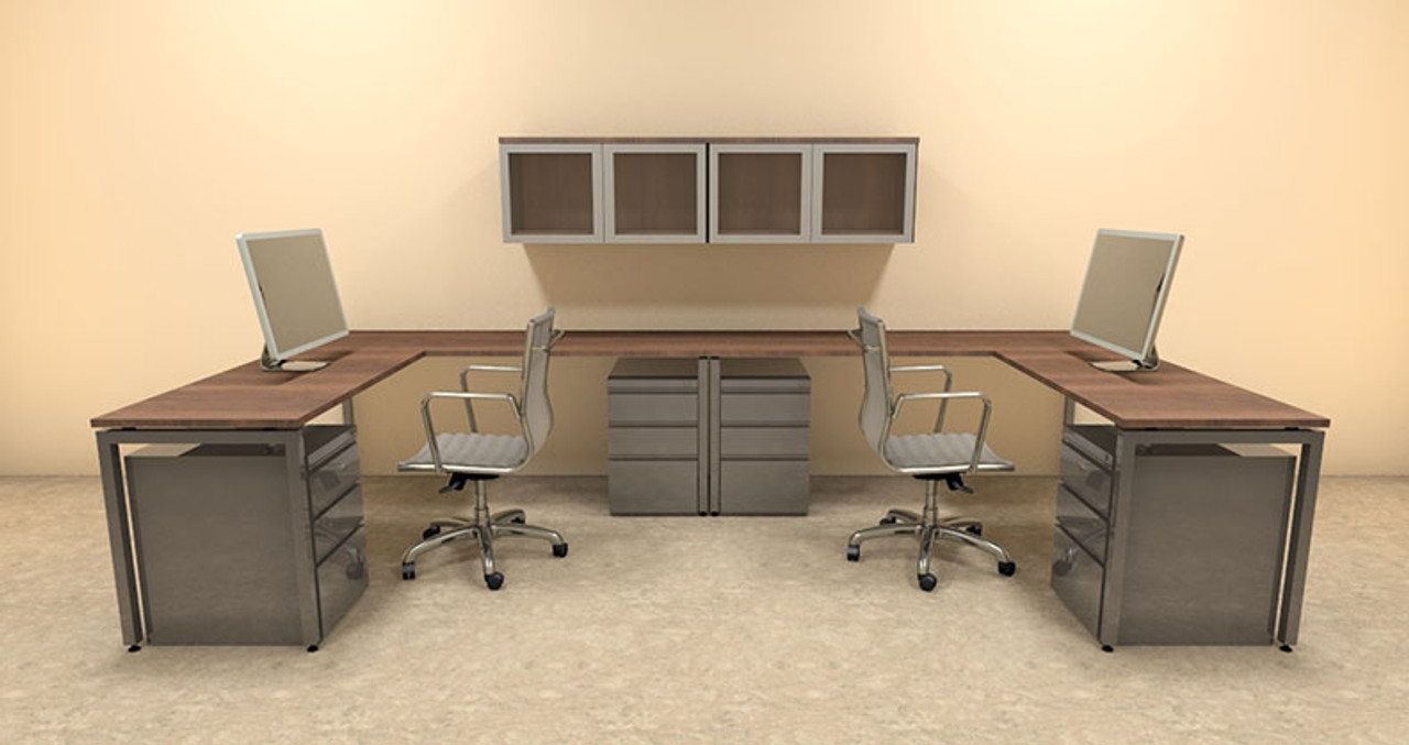 Two Persons Modern Executive Office Workstation Desk Set, #OF-CON-S19