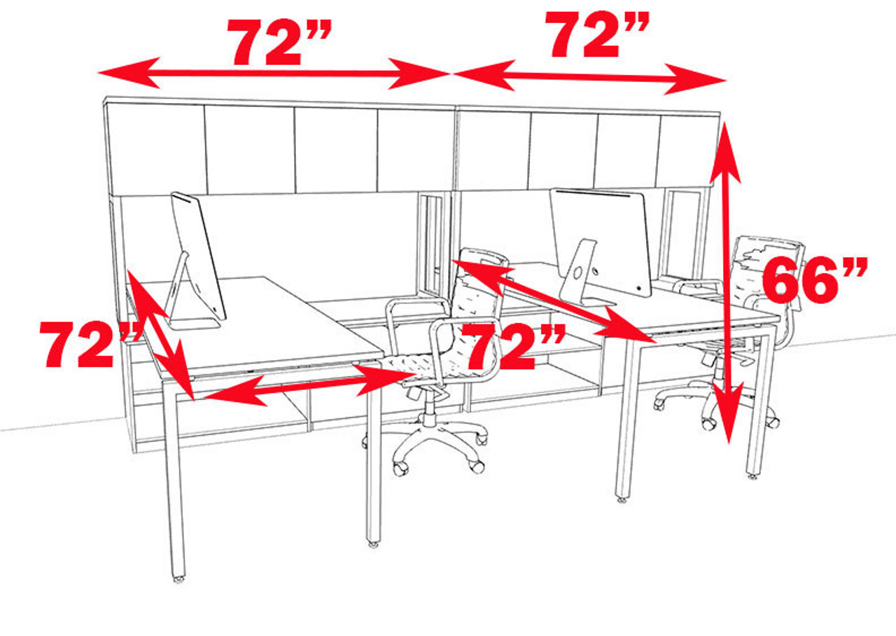 Two Persons Modern Executive Office Workstation Desk Set, #OF-CON-S5