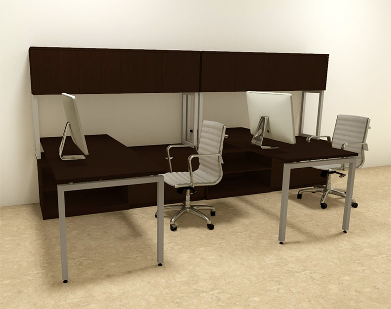 Two Persons Modern Executive Office Workstation Desk Set, #OF-CON-S5