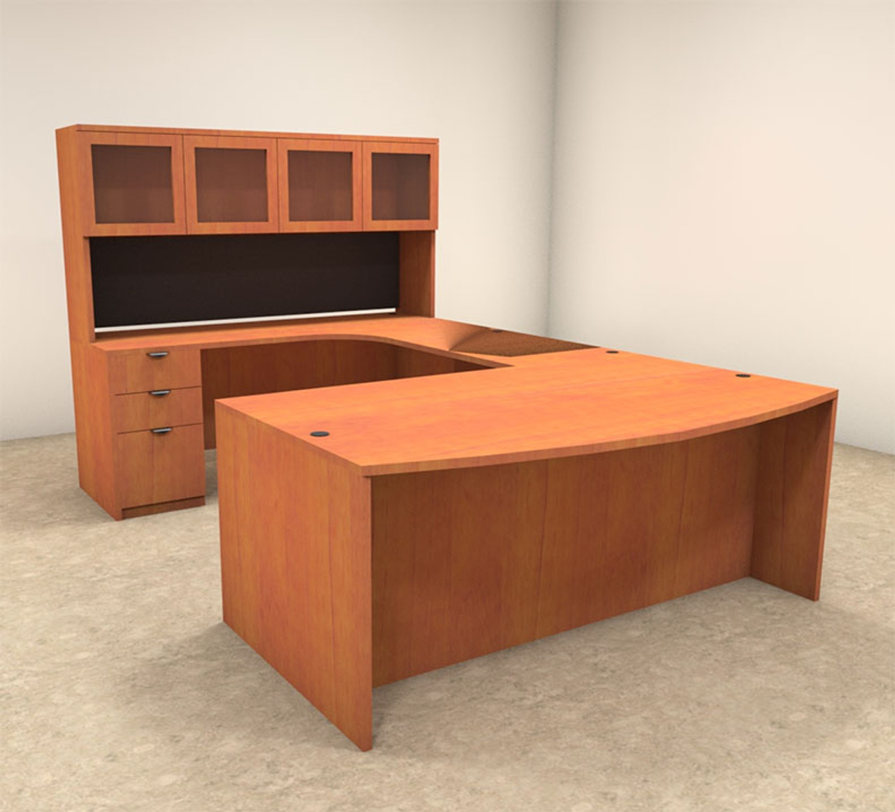 5pc U Shaped Modern Contemporary Executive Office Desk Set, #OF-CON-U1 ...