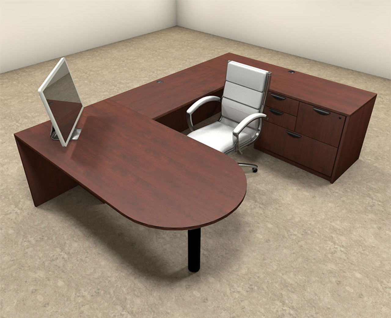 4pc U Shaped Modern Executive Office Desk OT SUL U10 H2O Furniture   OT SUL U10  83731  73490.1427413923 