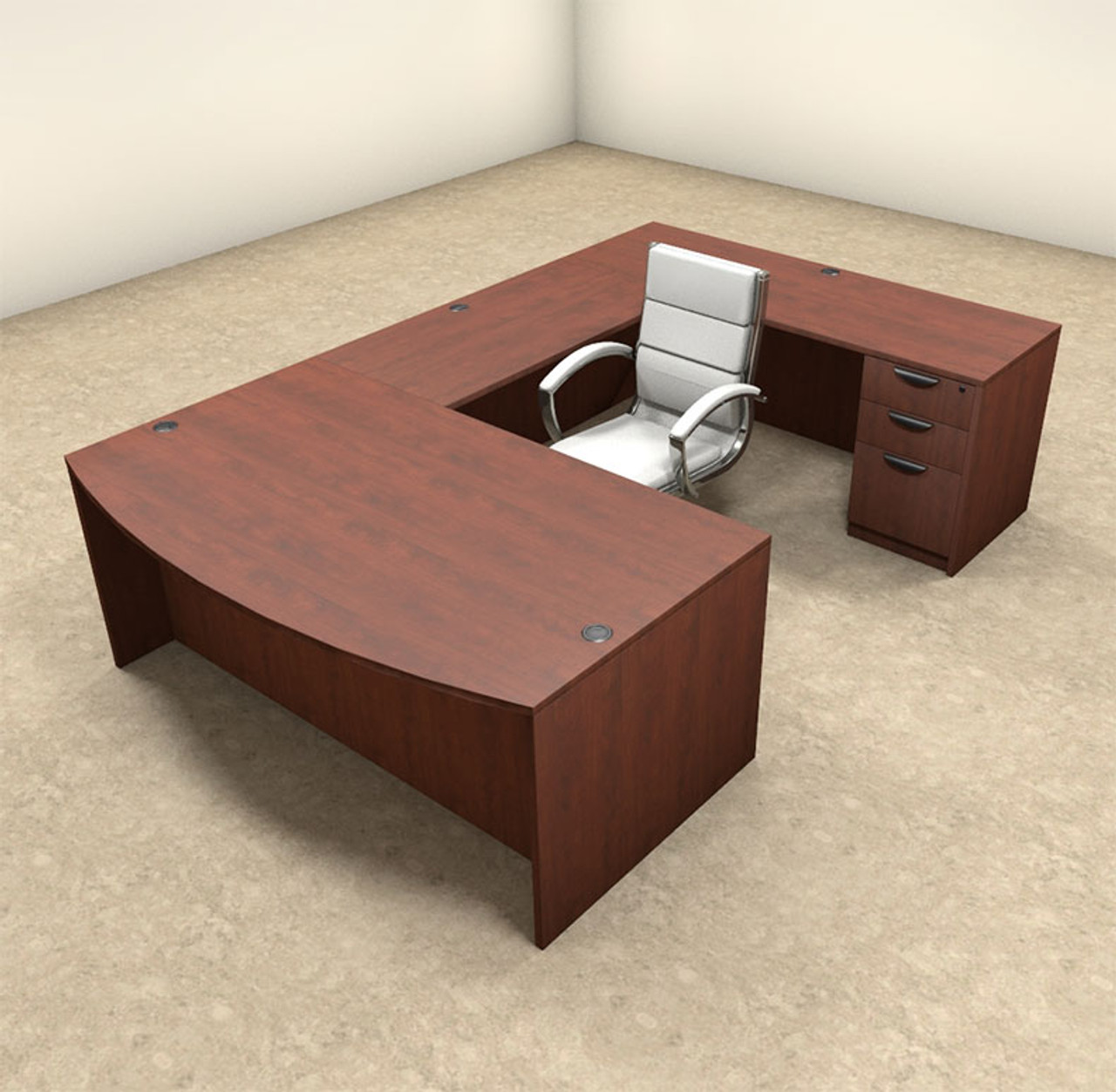 4pc U Shaped Modern Executive Office Desk, #OT-SUL-U2