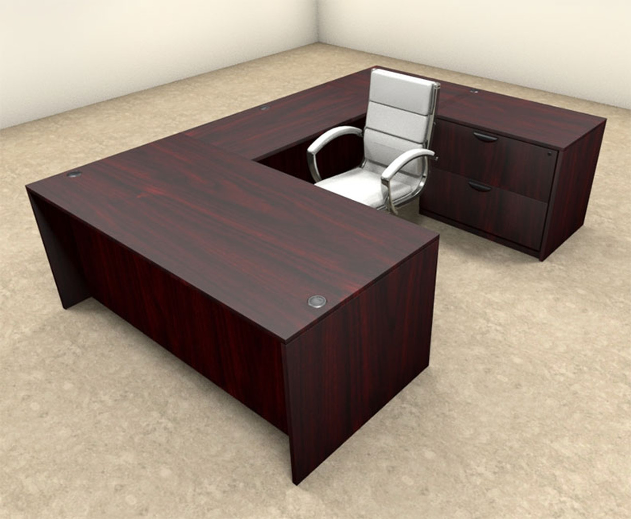 4pc U Shaped Modern Executive Office Desk, #OT-SUL-U35