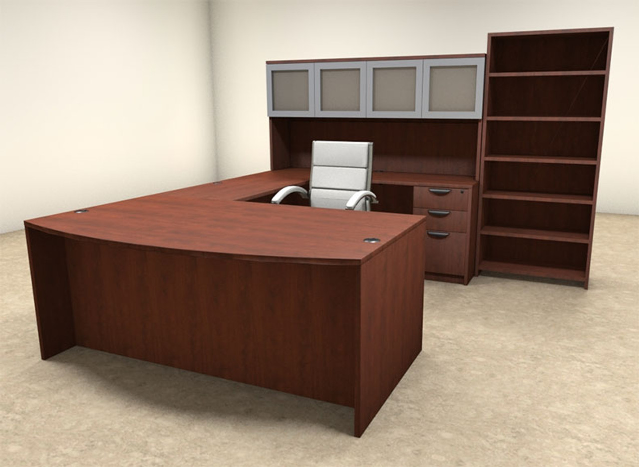 6pc U Shaped Modern Executive Office Desk, #OT-SUL-U42