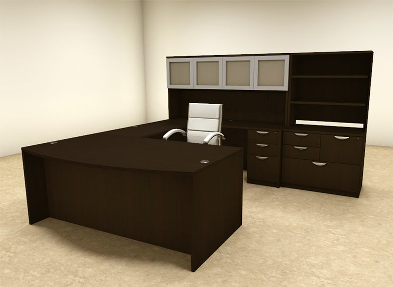 7pc U Shaped Modern Executive Office Desk, #OT-SUL-U48