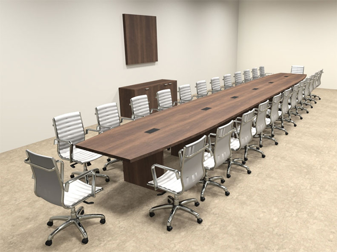 Modern Boat Shapedd 28' Feet Conference Table, #OF-CON-C104