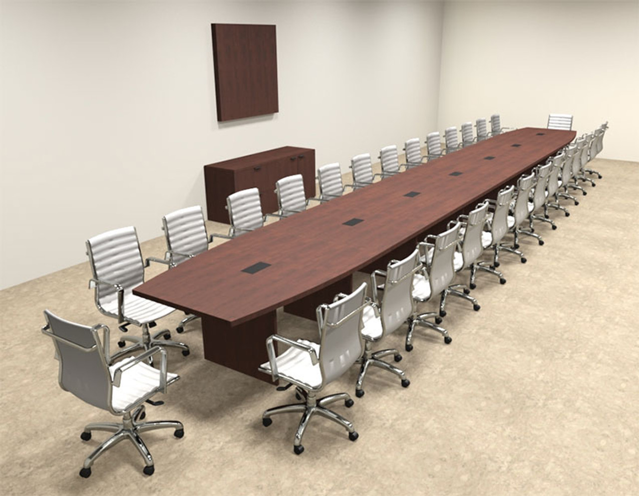 Modern Boat Shapedd 30' Feet Conference Table, #OF-CON-C107