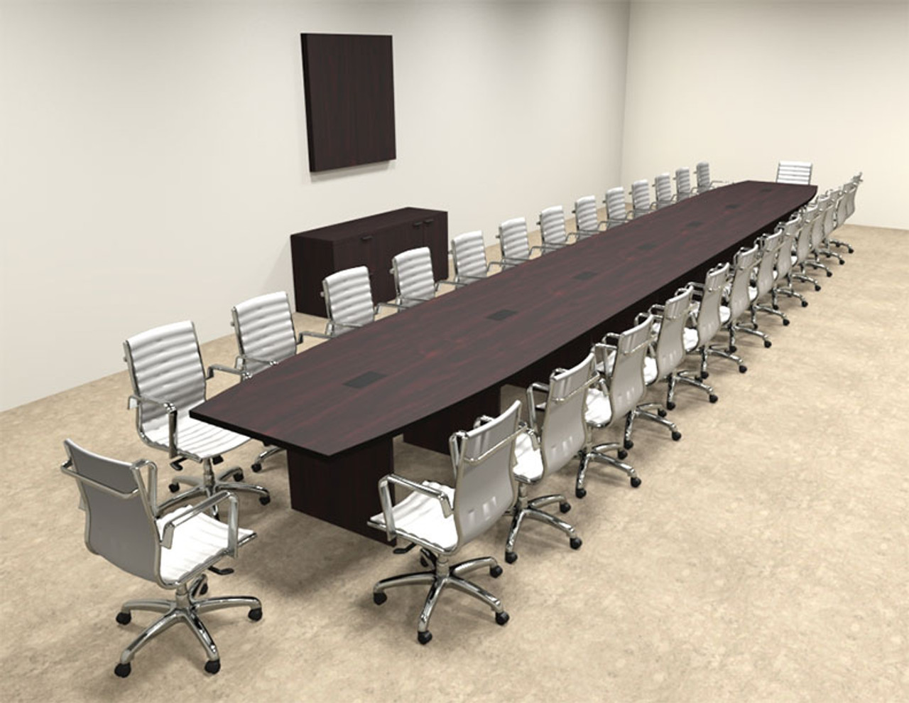 Modern Boat Shapedd 30' Feet Conference Table, #OF-CON-C108