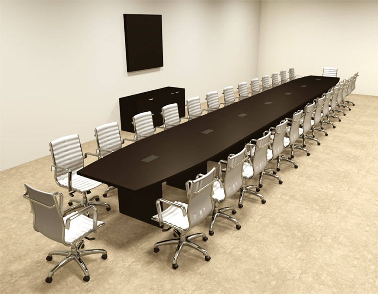 Modern Boat Shapedd 30' Feet Conference Table, #OF-CON-C110