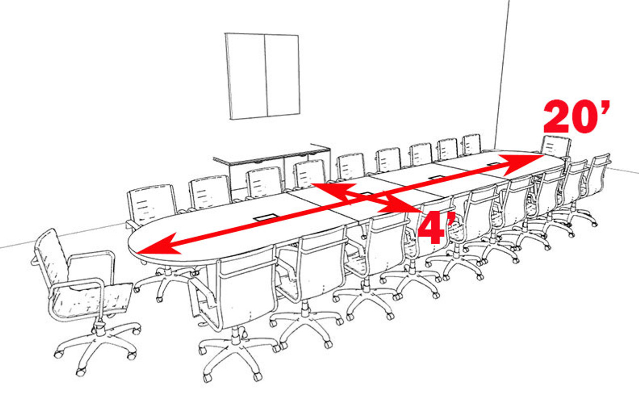 Modern Racetrack 20' Feet Conference Table, #OF-CON-C26