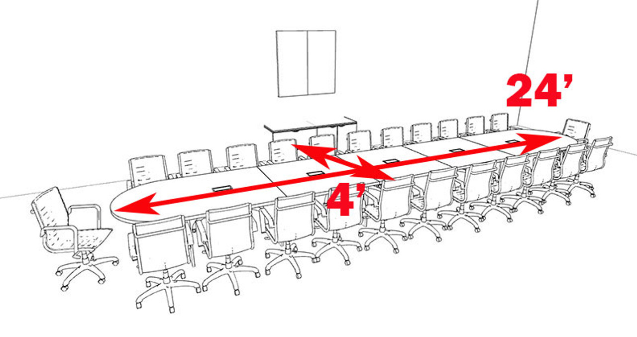 Modern Racetrack 24' Feet Conference Table, #OF-CON-C38