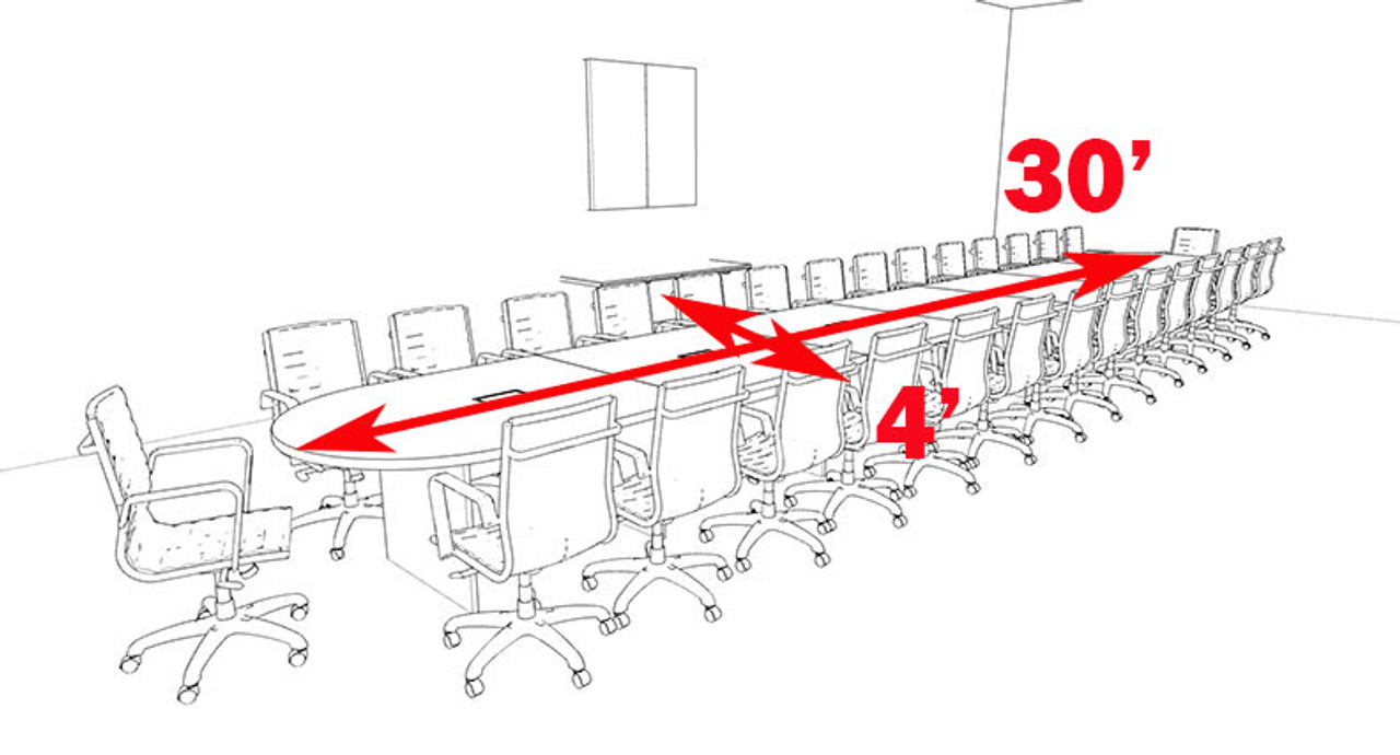 Modern Racetrack 30' Feet Conference Table, #OF-CON-C51