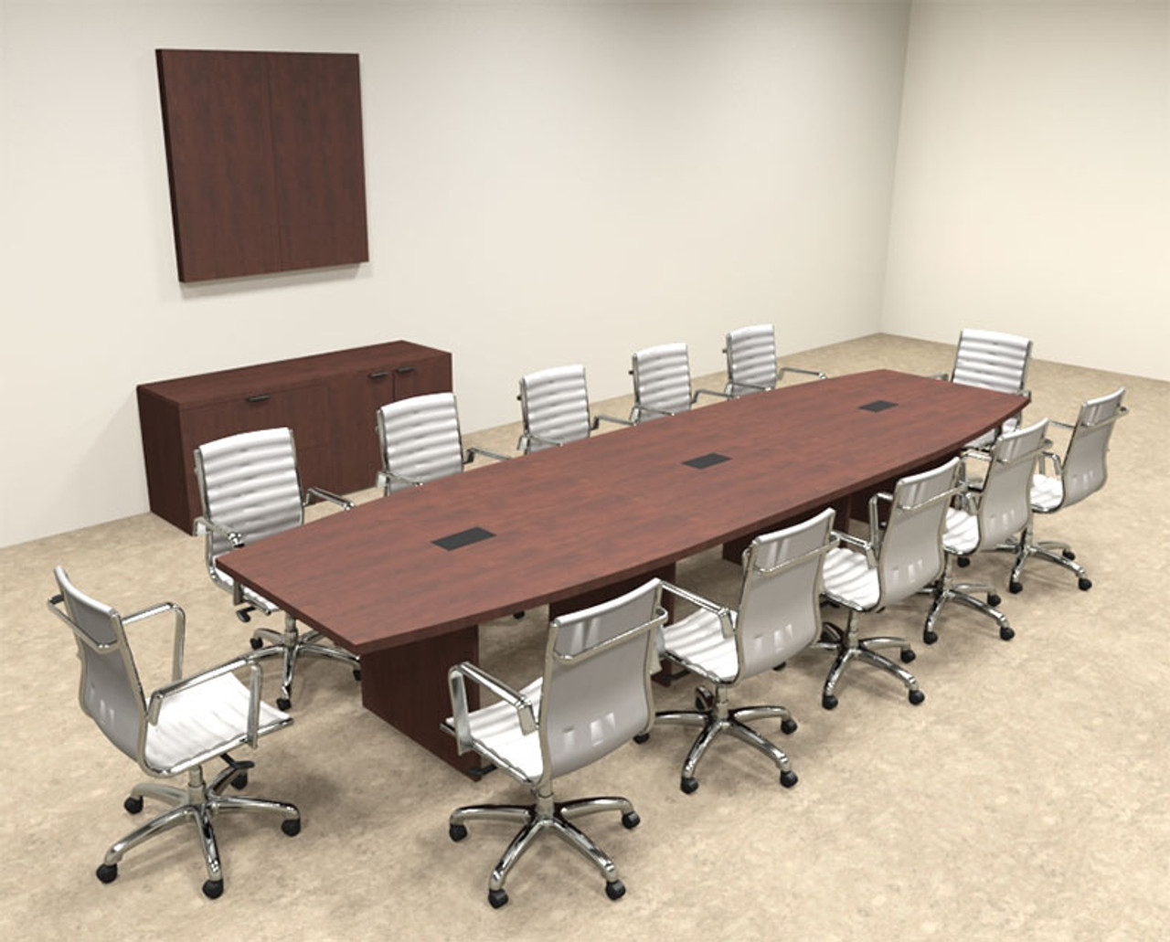 Modern Boat Shapedd 14' Feet Conference Table, #OF-CON-C67