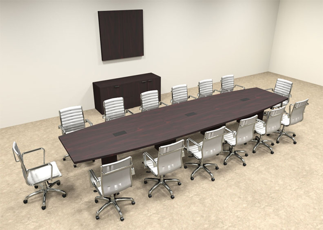 Modern Boat Shapedd 16' Feet Conference Table, #OF-CON-C73