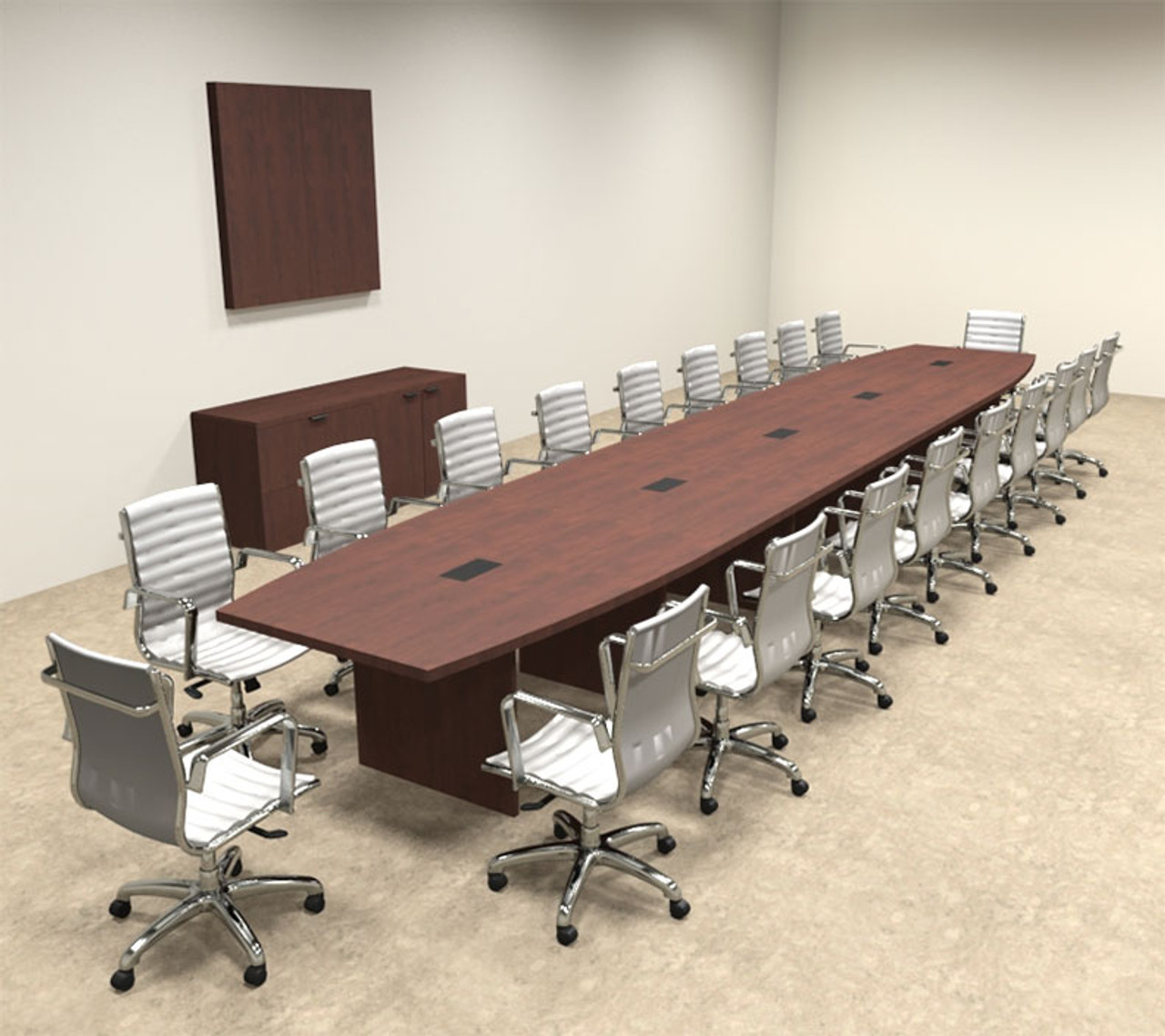 Modern Boat Shapedd 22' Feet Conference Table, #OF-CON-C87